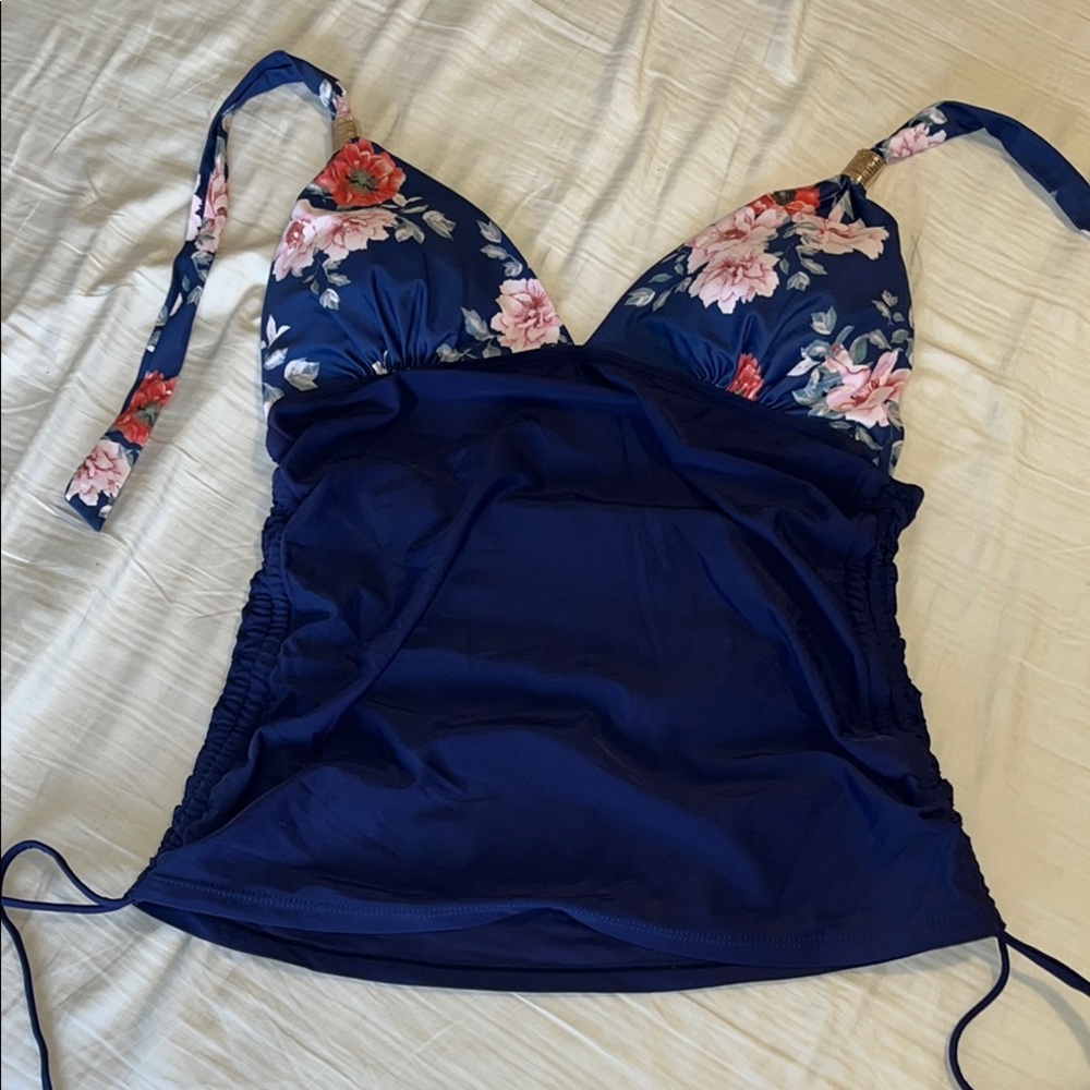 Floral Blue Tankini Top